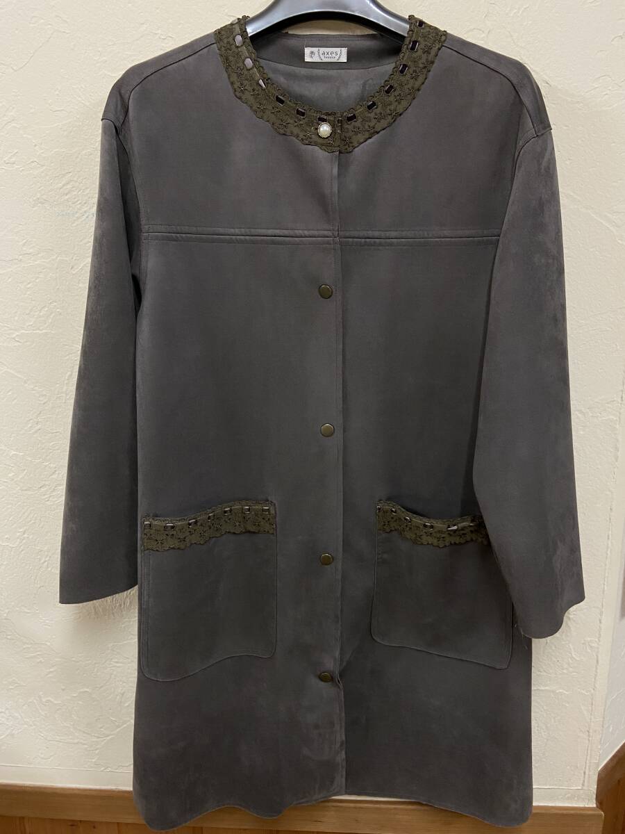 美品 axes femme アクシーズファム サイズM フリー お洒落薄手コート レース可愛い 羽織コート レディース 拍卖