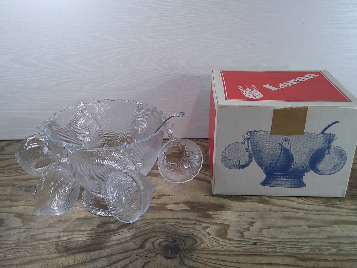 ◆東洋ガラス ローランパンチボール ボウル カップセット※現状品■80拍卖