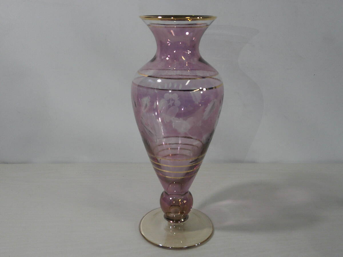 ◆ガラス花瓶 直径約8cm×25cm※現状品■60拍卖