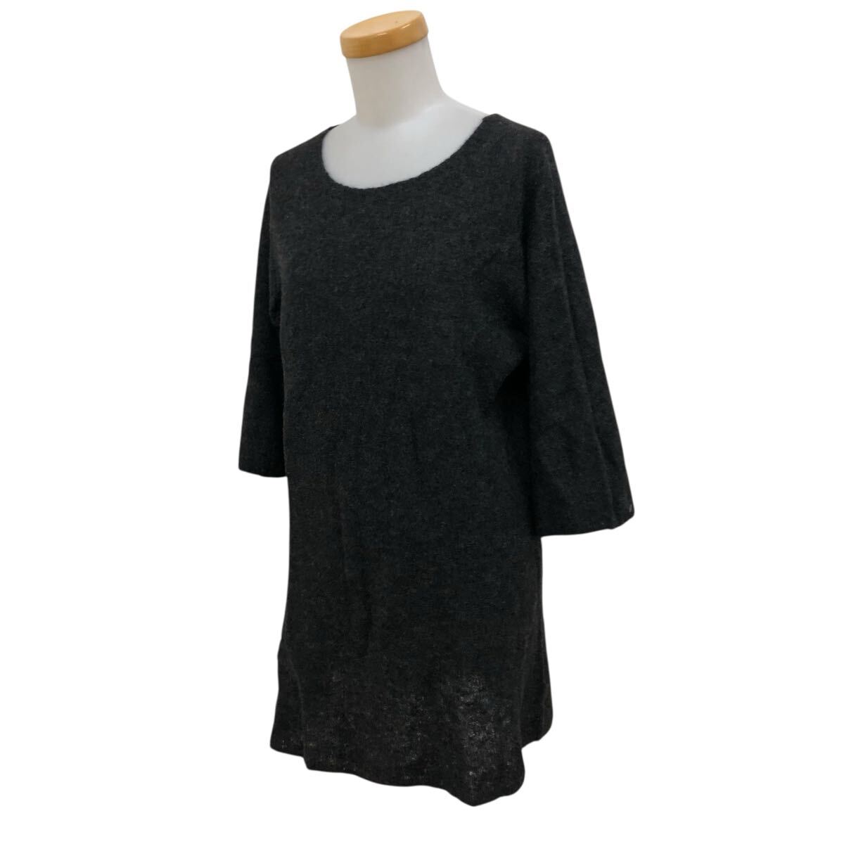 10NK010-82 訳あり EVEX by KRIZIA エヴェックス バイ クリツィア 七分袖 ニット セーター ワンピース ワンピ グレー レディース 女性用 40拍卖