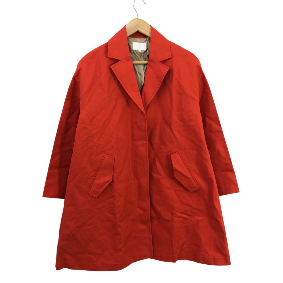 11Nm335-18 R 23区×rita アール ニジュウサンク リタ Aライン テーラード コート 上着 羽織り アウター オレンジ レディース 38 日本製拍卖