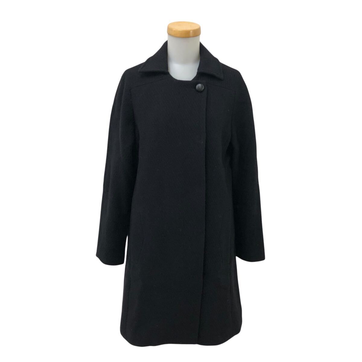 11m673-43 A.P.C. アーペーセー 襟付き ウールコート コート 上着 羽織り アウター ブラック 黒 レディース S拍卖