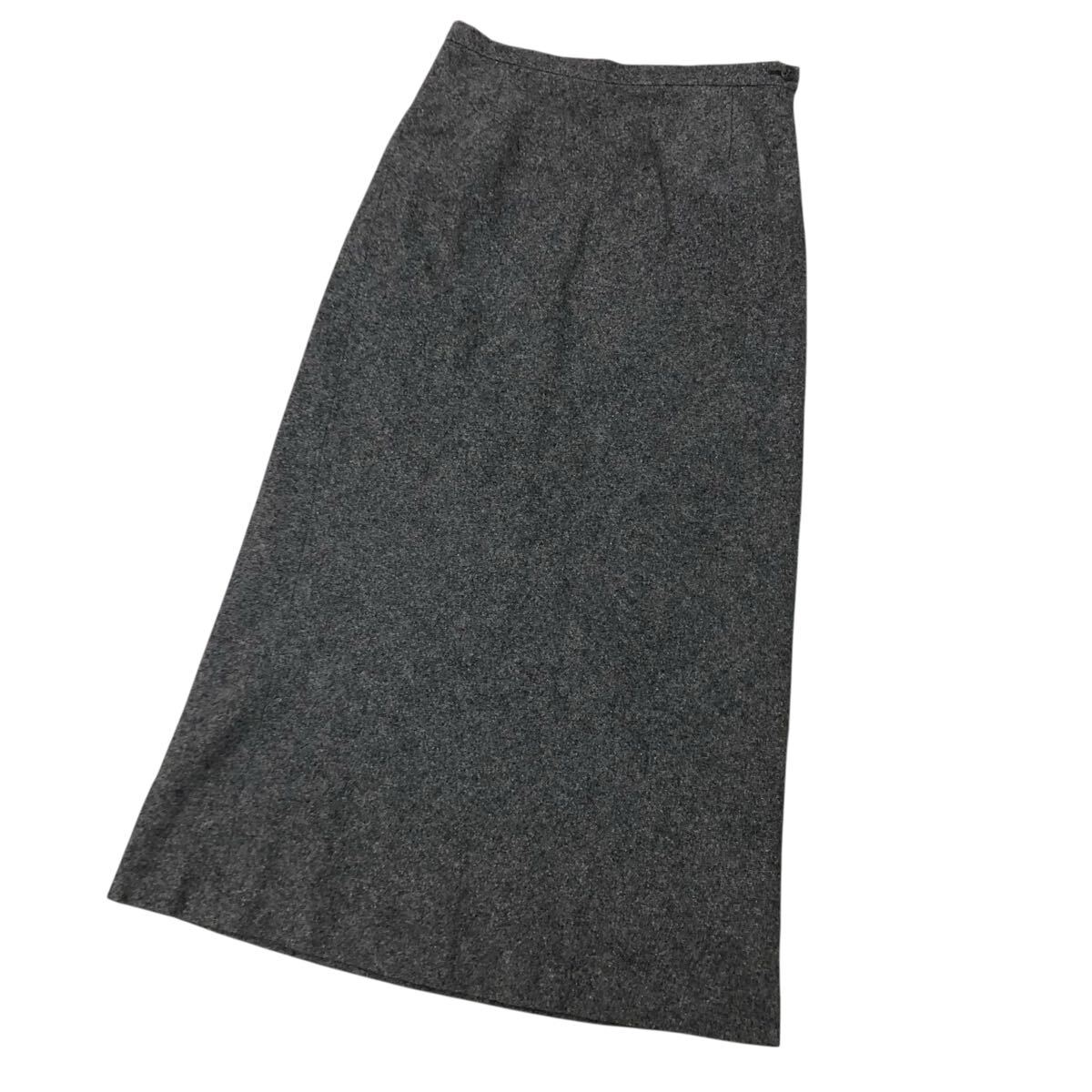 11NK011-8 EVEX by KRIZIA エヴェックス バイ クリツィア ミドル丈 ロング スカート ウール グレー レディース 女性用 38拍卖