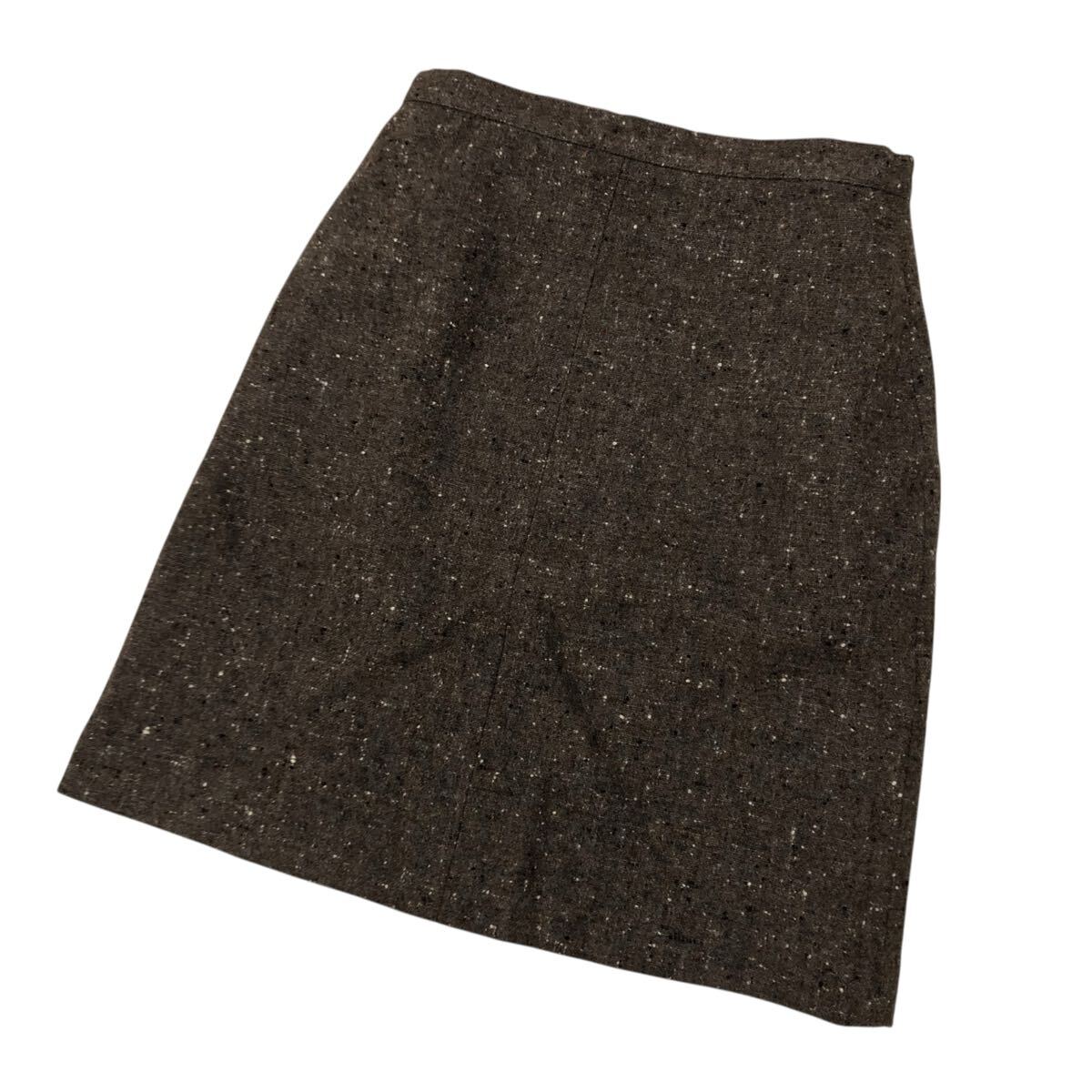 11NK011-9 EVEX by KRIZIA エヴェックス バイ クリツィア ミニ 膝丈 スカート ウール ボトムス 茶 レディース 女性用 40拍卖