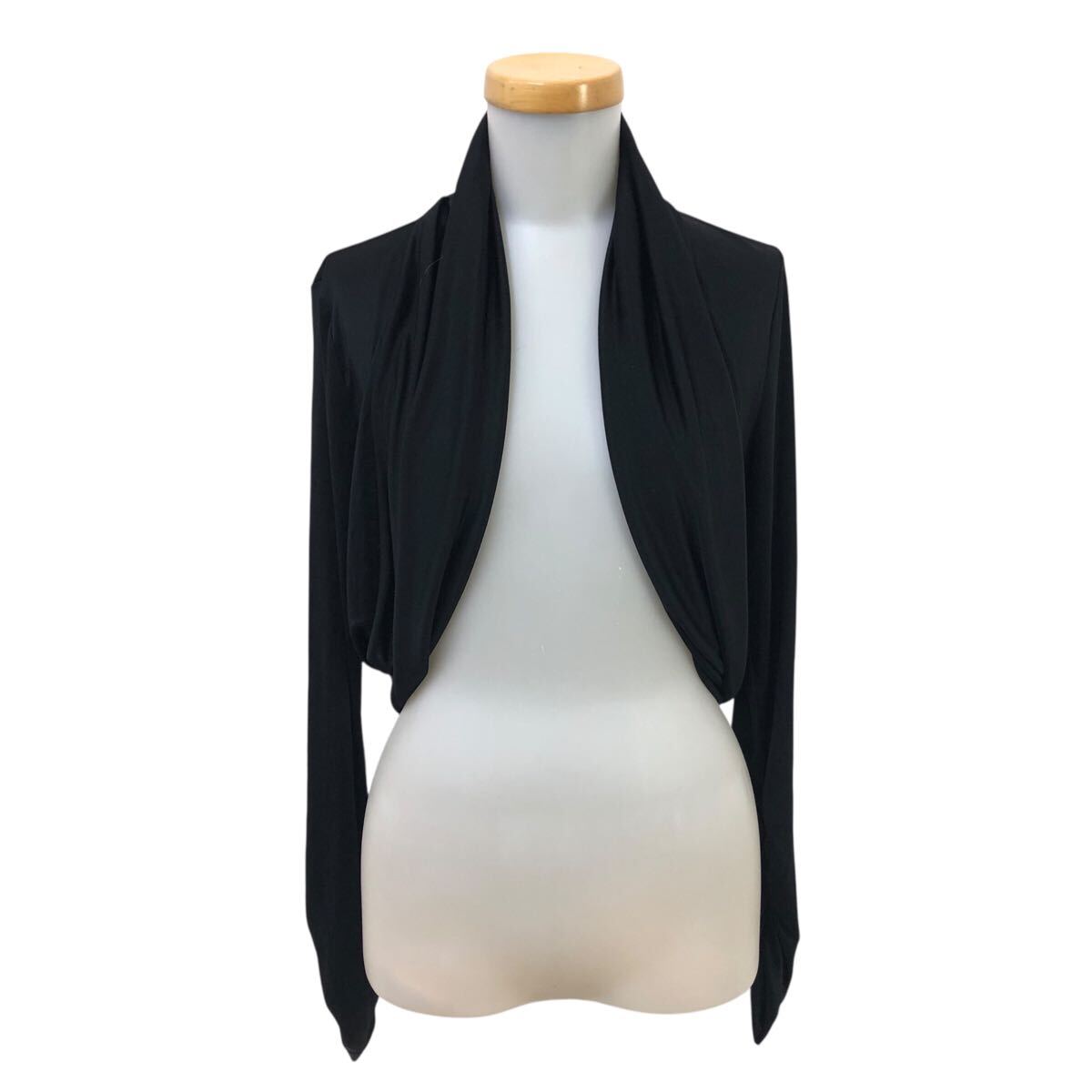 11Nm340-32 EPOCA エポカ 長袖 ボレロ カットソー カーディガン 羽織り トップス ブラック 黒 レディース 40 日本製拍卖