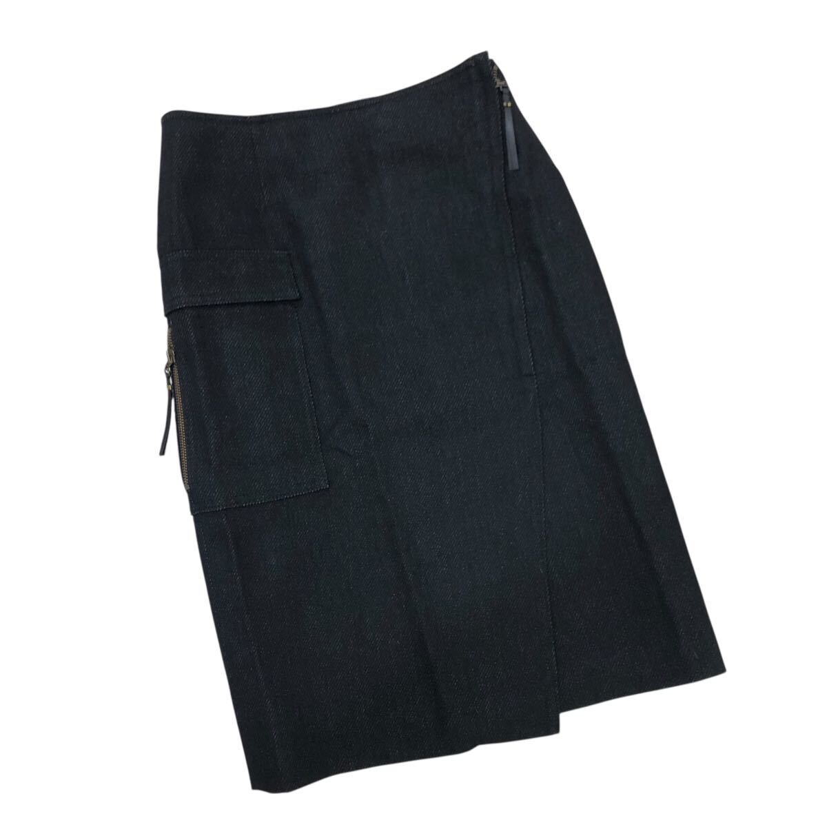 11Nm340-35 EPOCA エポカ ラップ 巻き デザイン ウール タイトスカート スカート ボトムス ブラック 黒 レディース 40 日本製拍卖