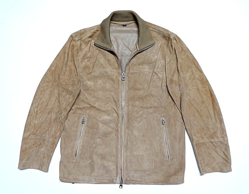 定価40万 美品 dunhill ダンヒル 最高級 ゴートスエードレザー ボンバージャケット ベージュキャメル系 やぎ革 メンズ XS ブルゾン拍卖