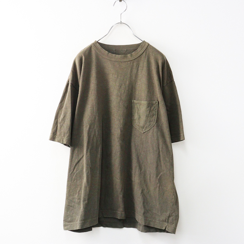 45R 45rpm フォーティファイブアール ウクレレちゃんプリント ポケットTシャツ 4\カーキ ジンバブエコットン メンズ【2400014668636】拍卖