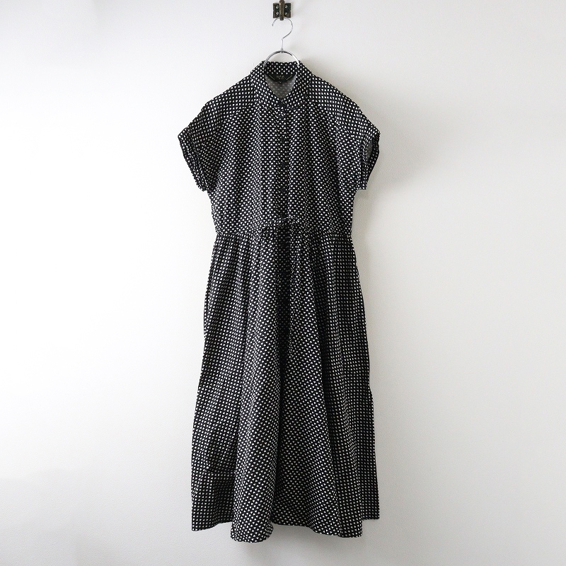 アニエスベー To b. by agnes b. ハートプリント Aライン ボリューム ワンピース 36|ブラック トップス 半袖 【2400014661408】拍卖