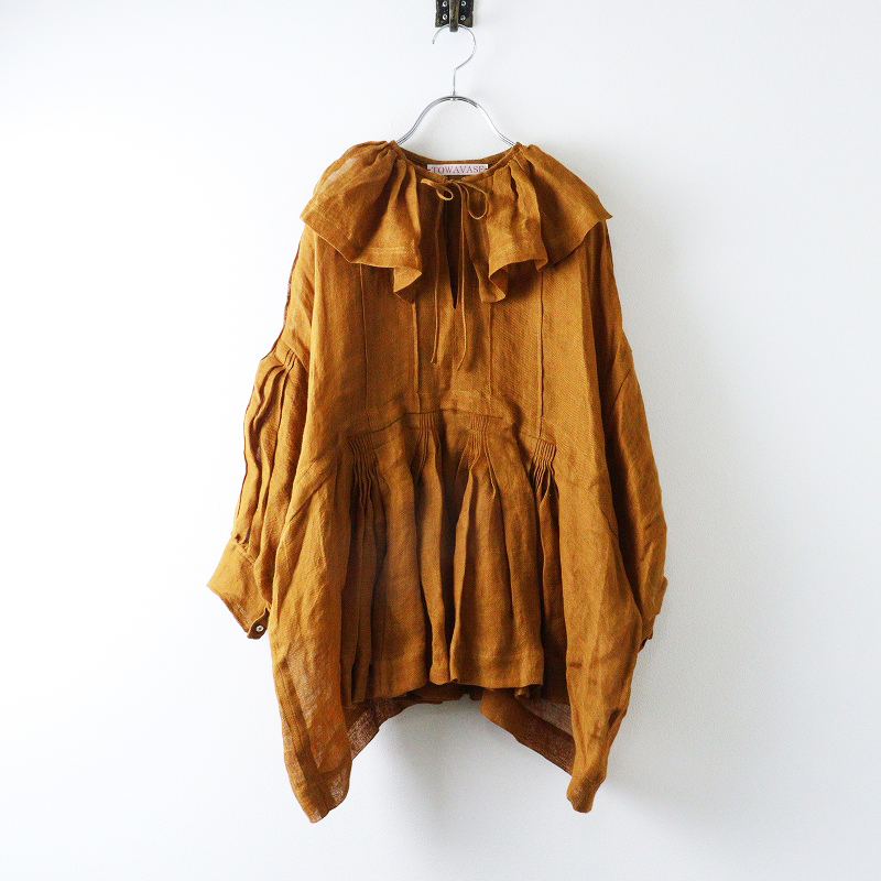 トワヴァーズ TOWAVASE Artisan リネン アルチザン ブラウス キャメル┃プルオーバー トップス フルルブラウス【2400014712827】拍卖