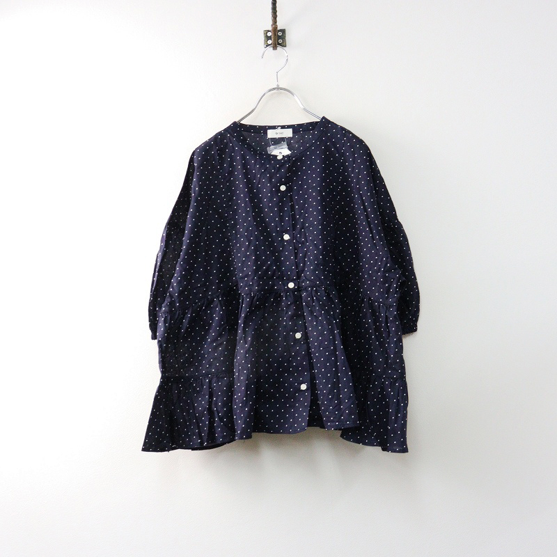 未使用 サマンサモスモス Samansa Mos2 SM2 プリントアソートティアードブラウス F|ネイビー ドット【2400014710991】拍卖