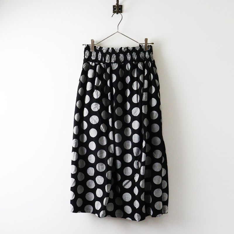 ファクトリー FACTORY ドットレーヨンコットンスカート 2\ブラック イージー ゴム フレア ロング【2400014710380】拍卖