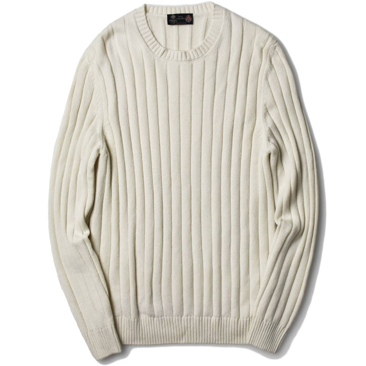 20,6万【ルイジ ボレッリ 最高峰モデル 新品】エルメス,シャネルが惚れ込む最上級スコティッシュカシミア100%◇淡色ワイドリブ編セーター拍卖