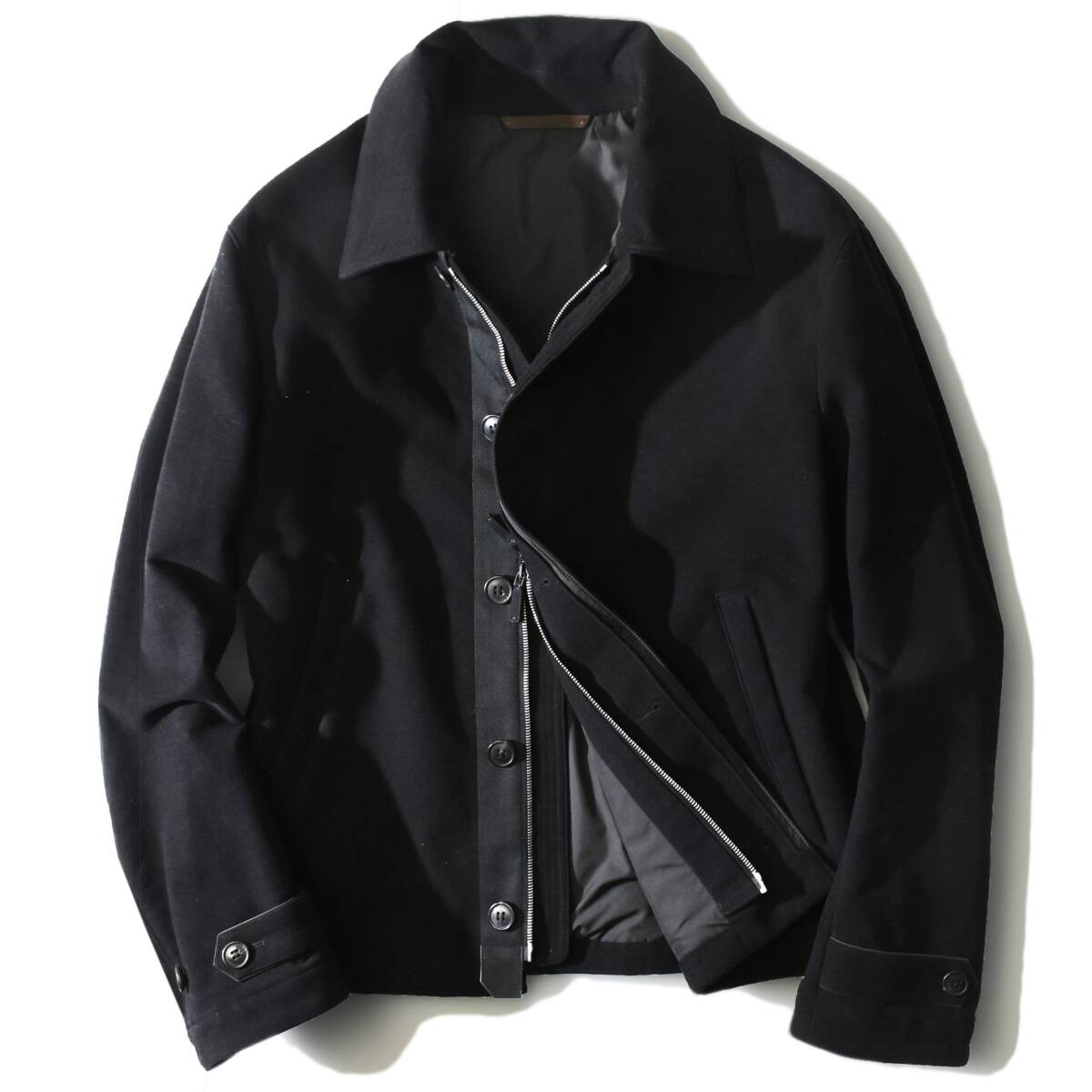 44万【Zegna ゼニア 新品】冬も快適!中綿入り&カシミアコットン◇短丈ブルゾンでもエレガント見え◇汎用性抜群の洗練ステンカラーブルゾンb拍卖