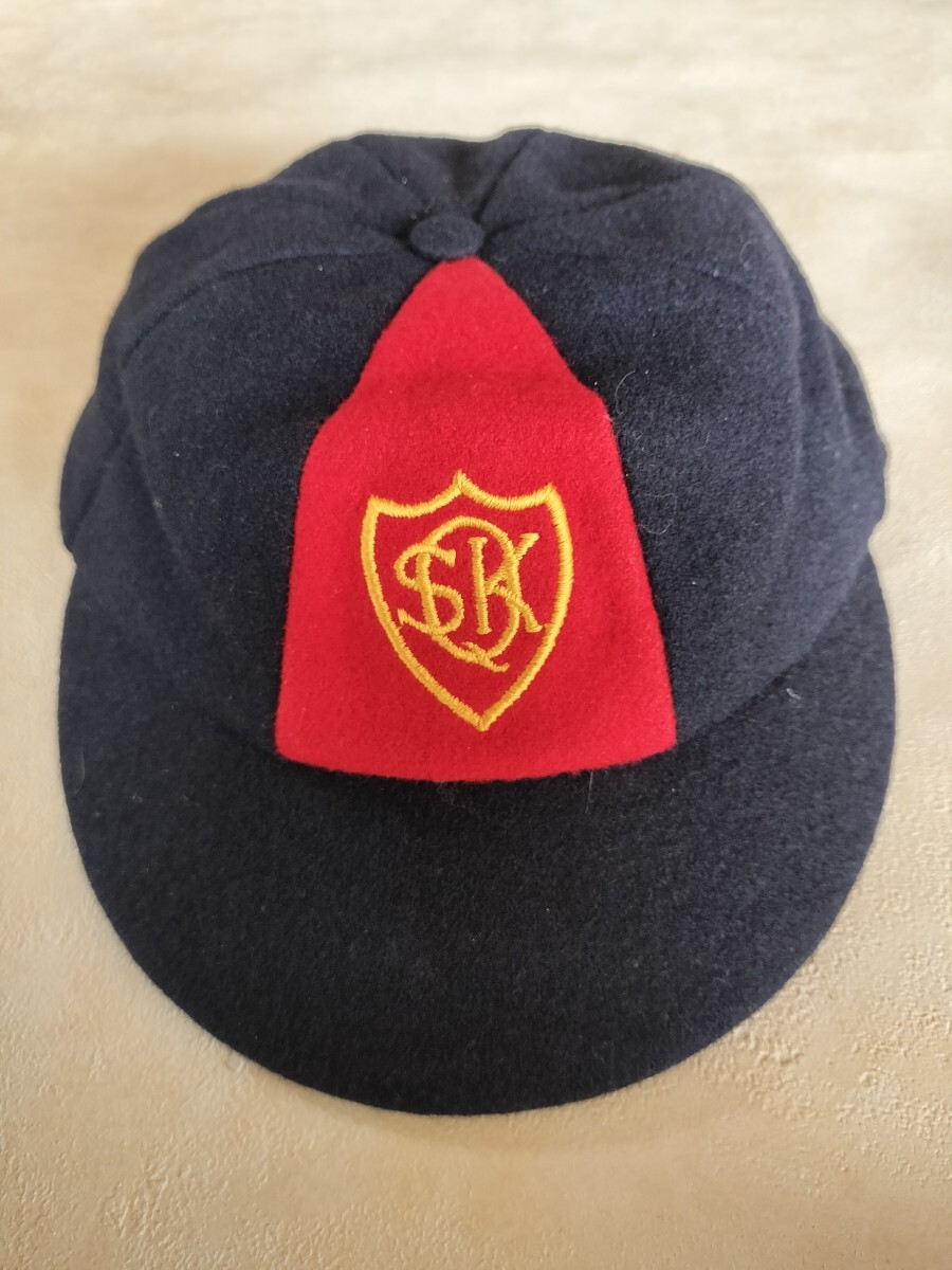 クリケットキャップ 英国購入品 紺/赤 ウール 長期保管品拍卖