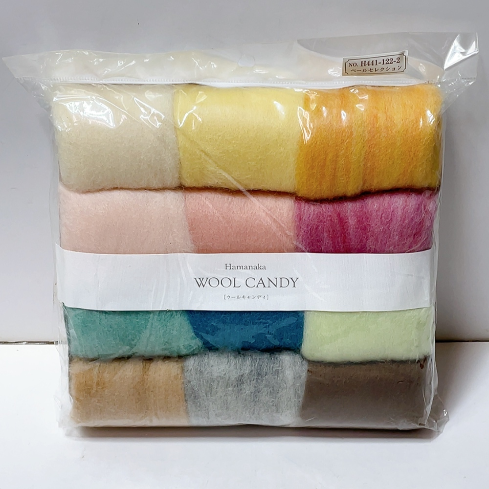 送料無料 即決 未使用 3枚セット★ハマナカ ウールキャンディ フェルト羊毛12色セット 毛100% ペールセレクション 各色 10g拍卖