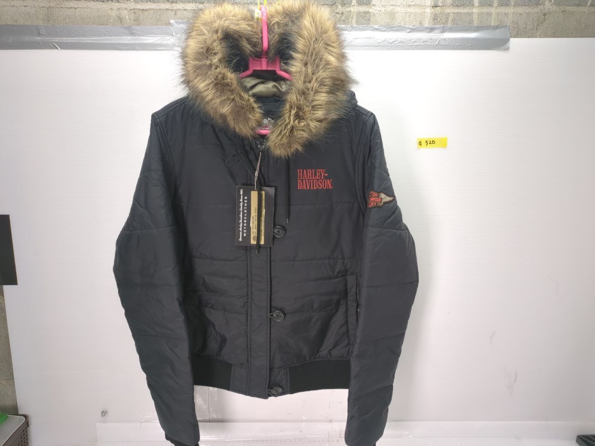A520 新品タグ付き ハーレーダビットソン フードジャケット ファー 定価24400円 Harley-Davidson拍卖