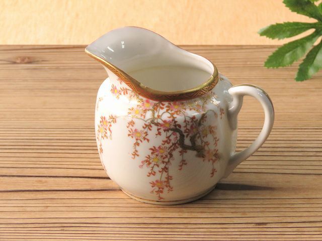 dy6312-s◆◇九谷 輸出手金襴桜花絵 見立 茶海・湯冷・ジャグ 300cc◇◆茶道具 煎茶 中国茶拍卖