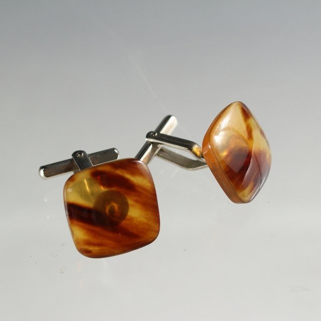 ◆◇貼べっ甲 /スウィヴル(レバー)式 カフスボタン cuff links◇◆ヴィンテージのお洒落なアクセサリー men's dby12235-c拍卖