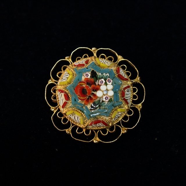 ◆◇イタリア モザイク( Mosaic/ ITALY, 1950年頃) ブローチ ◇◆ヴィンテージのお洒落なアクセサリー women's girls dby12250-c拍卖