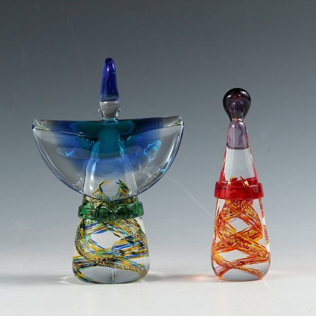 ◆◇近代工芸 マルテイガラス ハンドメイド硝子 立雛 /雛人形,雛飾 紙箱◇◆床飾り 書院飾り 置物 オブジェ モダンデザイン dbsy13227-a拍卖