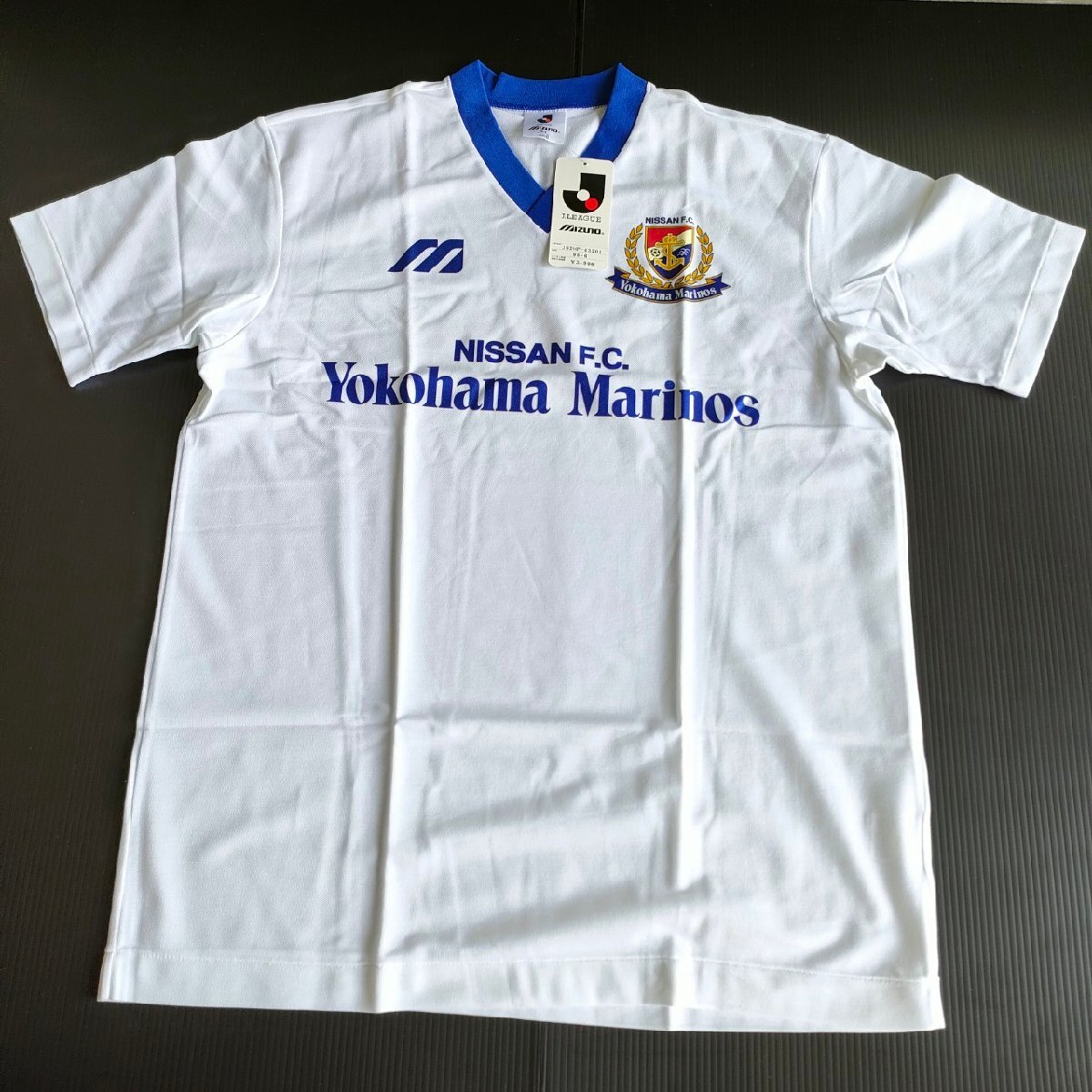 希少! Jリーグ初期 日産FC 横浜マリノスモデル タグ付き新品 応援ユニフォーム 90年代ヴィンテージ デッドストック Oサイズ mizuno ミズノ拍卖