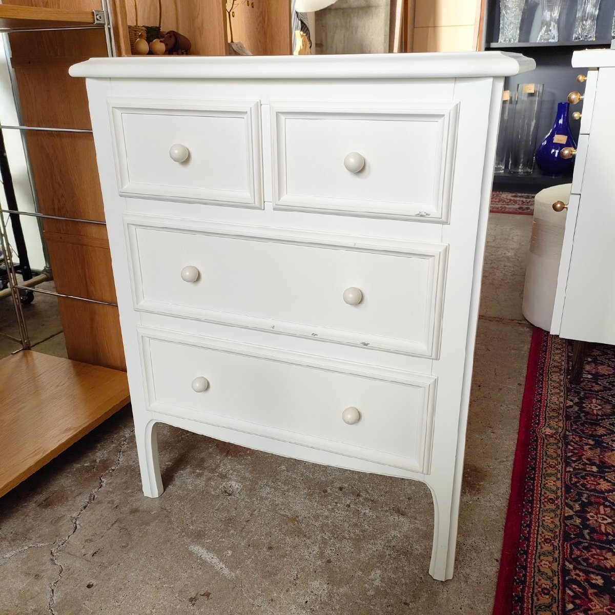 FrancFranc フランフラン エルガ チェスト 白家具 姫家具 引き出し収納 現状品 引取り歓迎(横浜市) digjunkmarket拍卖