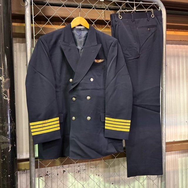希少! 東亜国内航空 TDA パイロット 機長 制服 上下 ジャケット パンツ 日本エアシステム JAS 胸章 航空関連 東急百貨店 TOKYU digjunkmark拍卖