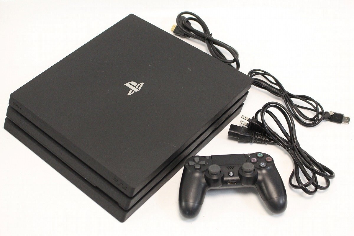 SONY ソニー PS4 プレイステーション4 Pro 本体 CUH-7100B コントローラー CUH-ZCT2J など ジェットブラック 1TB 11-E095/1/100拍卖