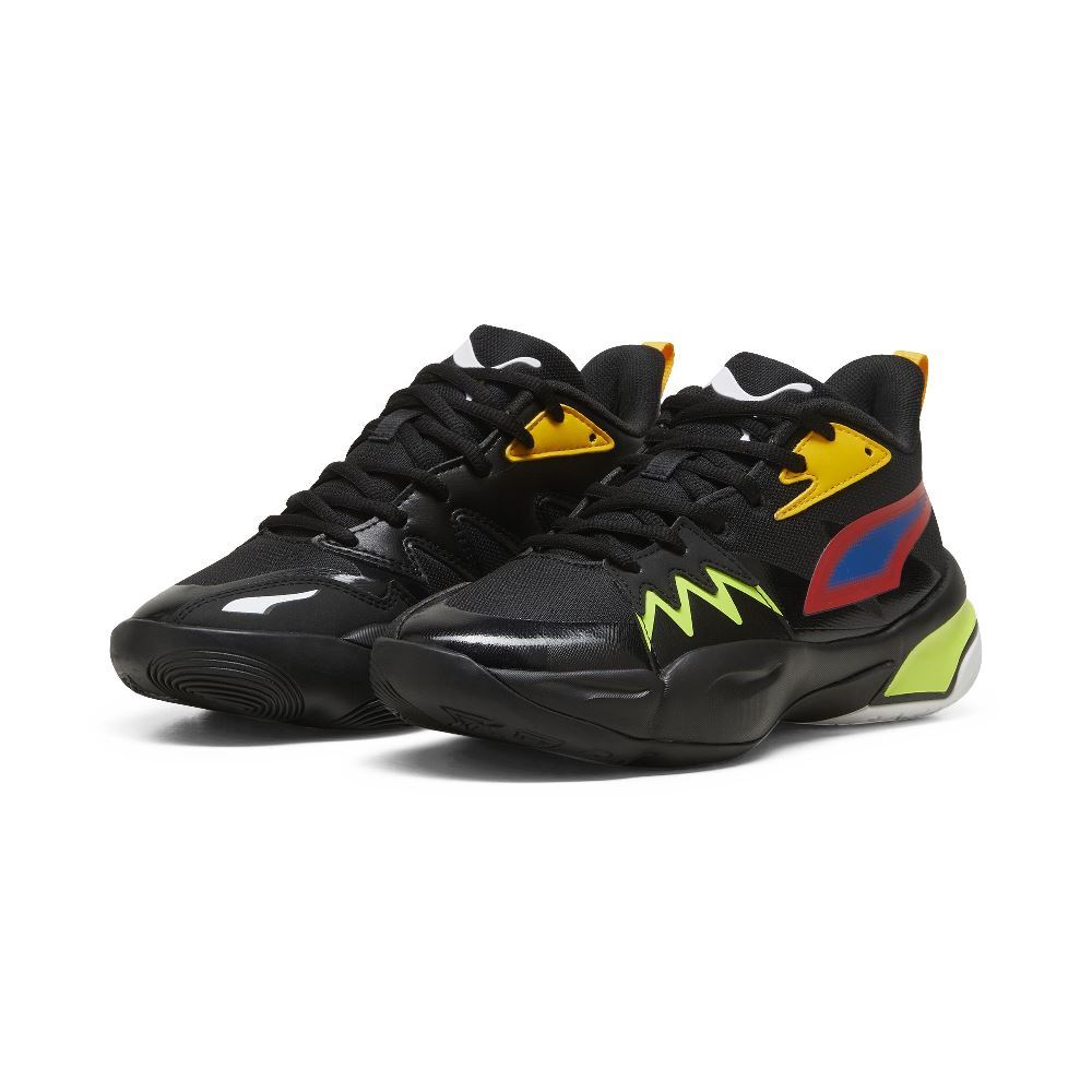 プーマ 25cm ジェネティック ジュニア ブラック レッド PUMA GENETICS JR バッシュ バスケ スニーカー 黒 赤 ②拍卖