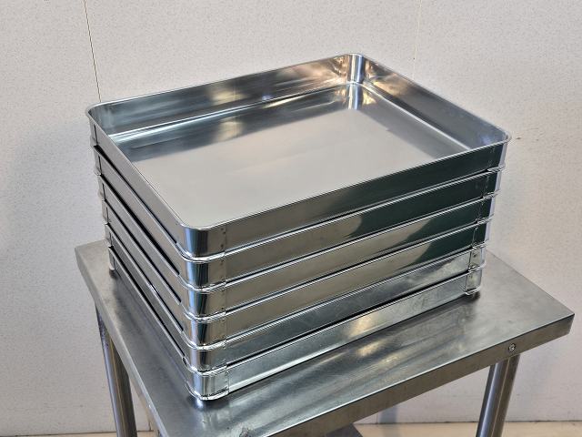ステンレス餃子バット 特大50 6枚セット 中古 幅363x奥行473 厨房【無限堂愛知店】拍卖