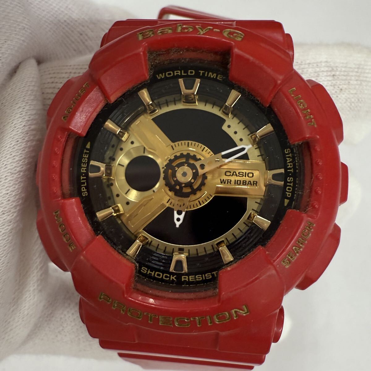 ▽1円〜 CASIO Baby-G カシオ ベビージー 腕時計 BA-110VLA レッド アナデジ クオーツ 現状不動品 KB2519拍卖