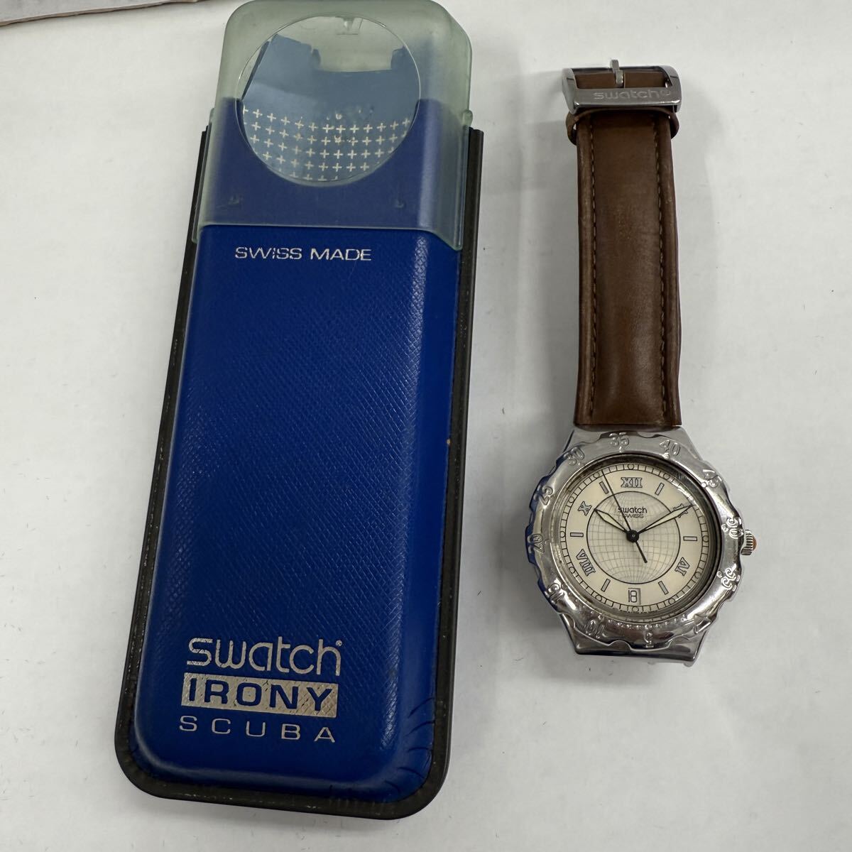 ▽1円〜 Swatch IRONY SCUBA スウォッチ アイロニー クォーツ 腕時計 現状不動品 KB2527拍卖