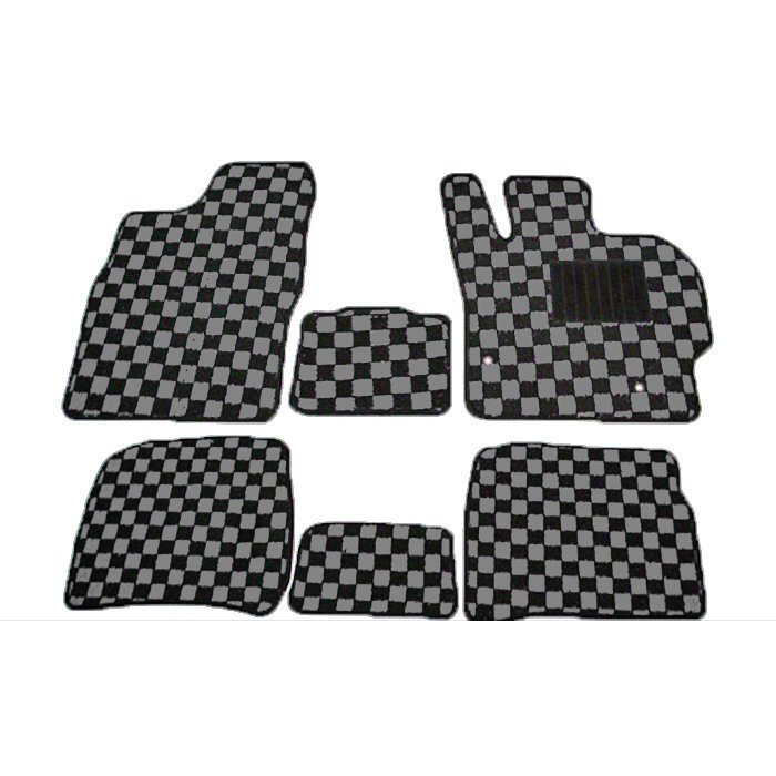 スズキ eKワゴン H81W H82W フロアマット チェック柄 黒 / 灰 6点セット 内装 カスタムパーツ 日産 オッティ H92W拍卖