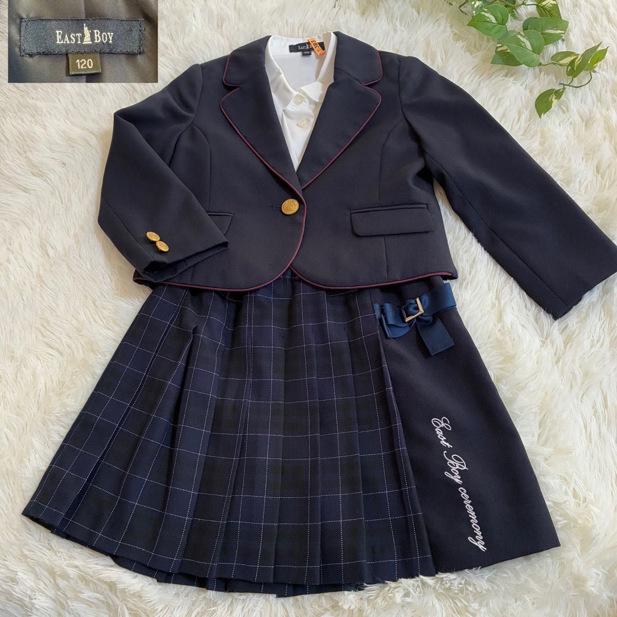 EAST BOY イーストボーイ フォーマルスーツ 120cm 3点セット 卒園式 入学式 クリーニング済拍卖