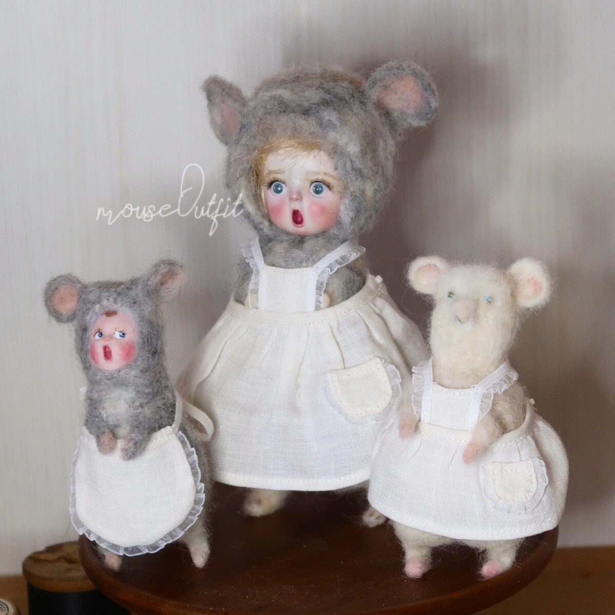 ねずみの着ぐるみとねずみの人形のセット プチブライスサイズ PetitBlythe outfit拍卖