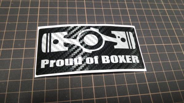 ボクサーエンジン カーボンステッカー スバル STI (シルバー文字)2拍卖