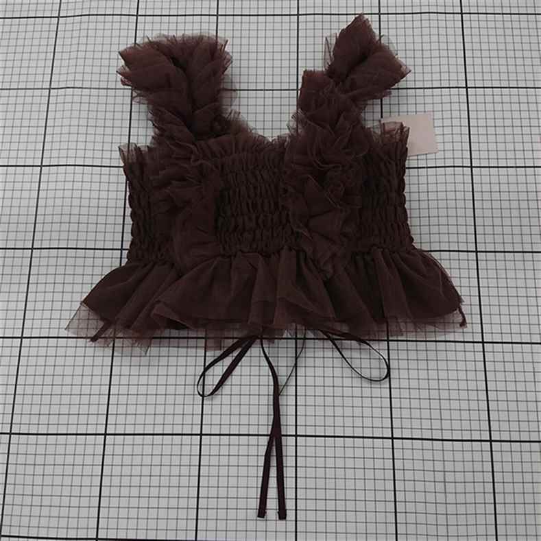 ◇ ⊂ 未使用 NICE CLAUP ナイスクラップ シャーリング チュール ビスチェ サイズF ブラウン系 レディース E 1508270013168拍卖