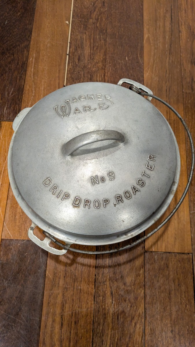 ビンテージ Wagner アルミダッチオーブン No9 Roaster 激レア ビンテージダッチオーブン キャンプギア USA ワグナー社 アウトドア拍卖