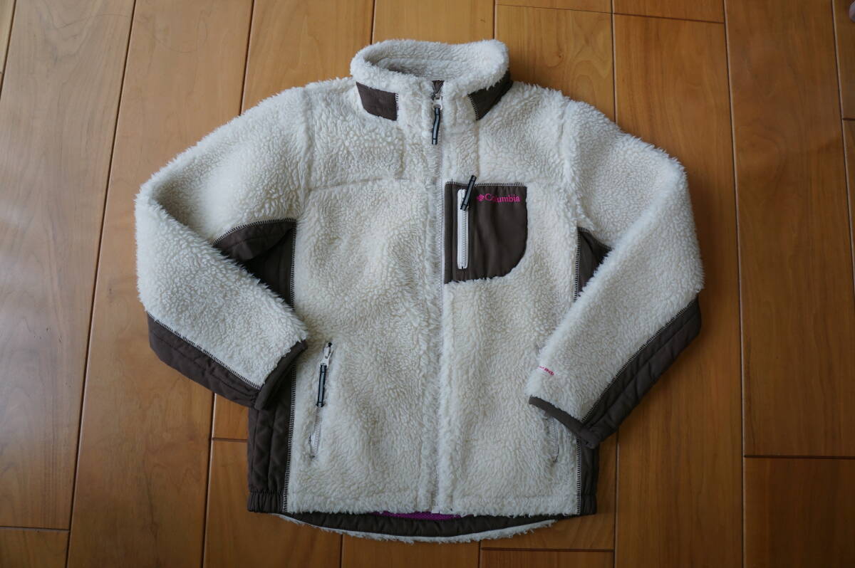 コロンビア ONMI-WIND BLOCK フリース キッズ Sサイズ(130cm) オフホワイト拍卖