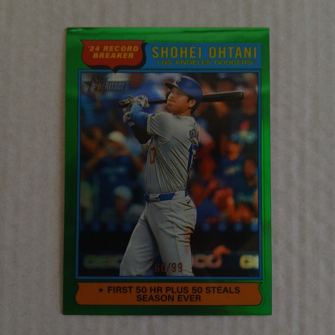 50/50記念カード!99シリ2025 Topps Heritage 大谷翔平 レコードブレイカー Record Breaker ドジャースchrome 拍卖