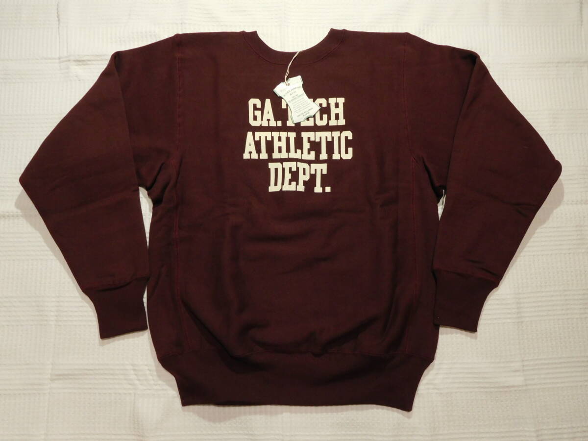 定価20350円★WAREHOUSE ウエアハウス スウェット 483 GA.TECH★サイズ L BORDEAUX★拍卖