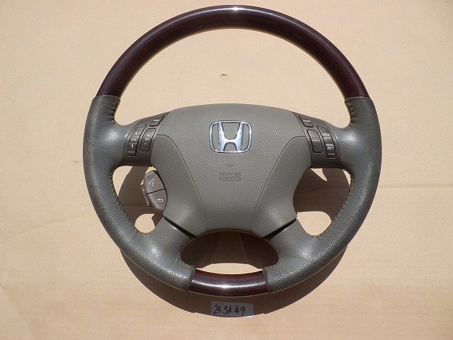 ☆ ホンダ ELYSION エリシオン DBA-RR3 H17年 純正ステアリング ハンドル ウッド/グレー 24-5K49拍卖