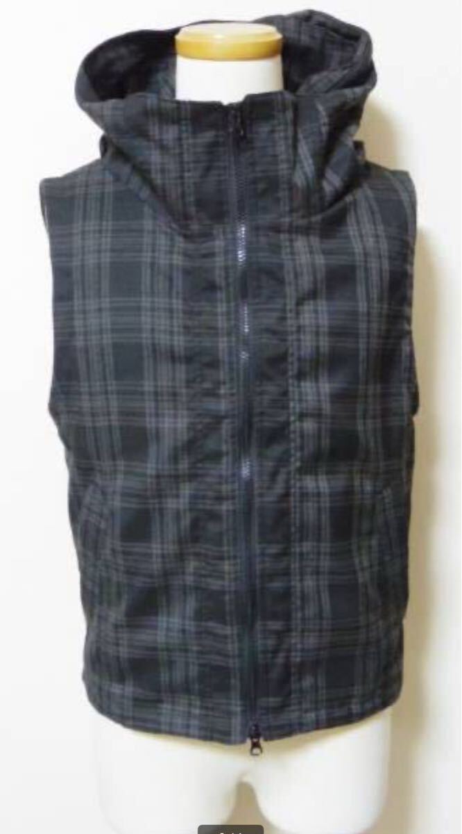 ■APACHE VINTAGE フード付きベスト Lサイズ メンズ 男性用 上着 チェック柄 黒 WEGO 中古 【萌猫堂】拍卖