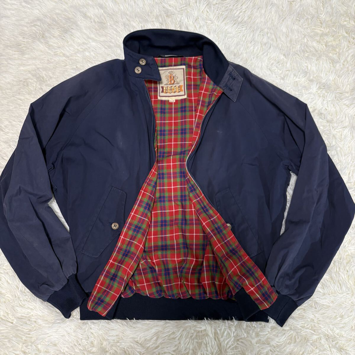 1円~ BARACUTA バラクータ G9 ハリントンジャケット ドリズラー スイングトップ スウィングトップ フレイザータータンチェック ネイビー 40拍卖