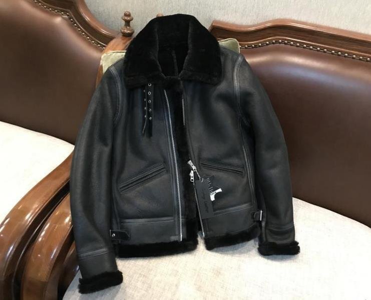 シープスキン 復刻30\\'s USAF TYPE B-3 ムートン フライトジャケット ブラック サイズ選択可 ボマー ボンバー イタリアンレザー ラム 羊革拍卖