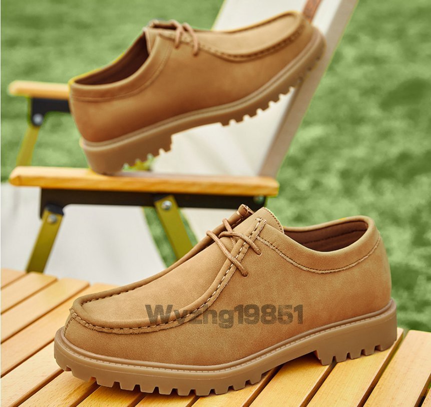 カンガルー靴工装靴レトロカジュアル男性靴本革ダービー靴アウトドア登山拍卖