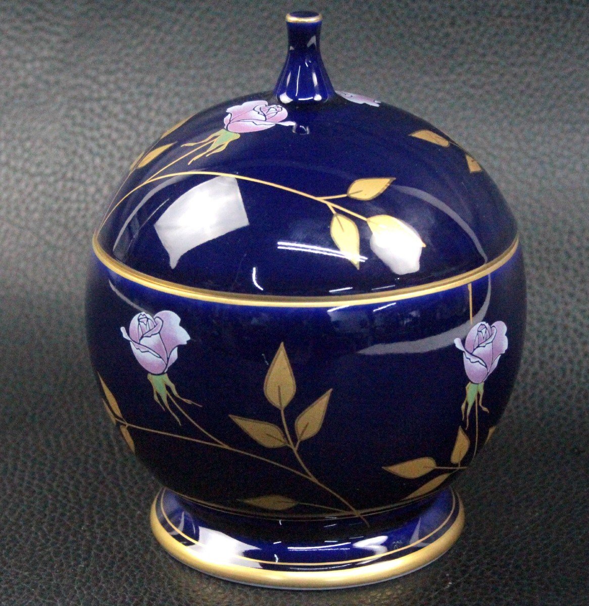 香蘭社 キャンディーポット るり薔薇 金彩 菓子器 小物入れ 骨董品 美術品 レトロ アンティーク コレクター拍卖