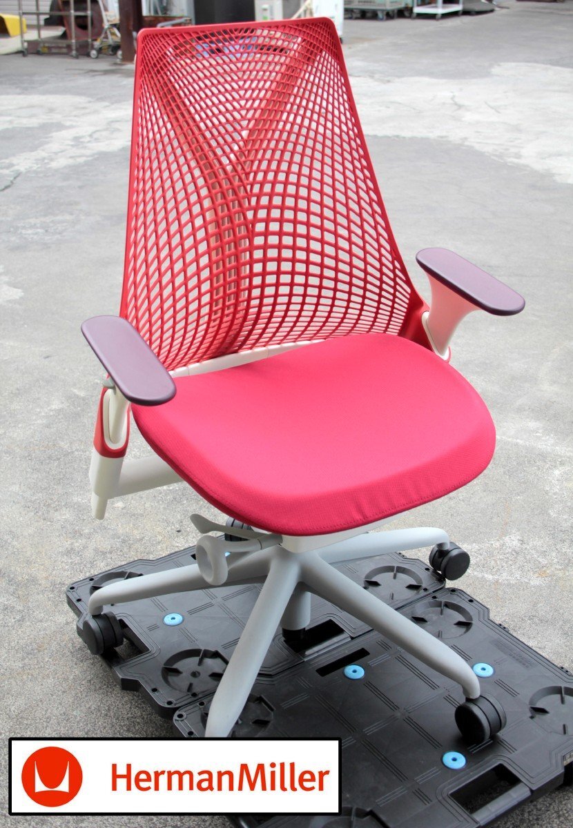 ハーマンミラー Herman Miller セイルチェア AS1YA23HA-1438 レッド 赤 肘付オフィスチェア チェア 椅子 オフィス 家具 事務 (1)拍卖