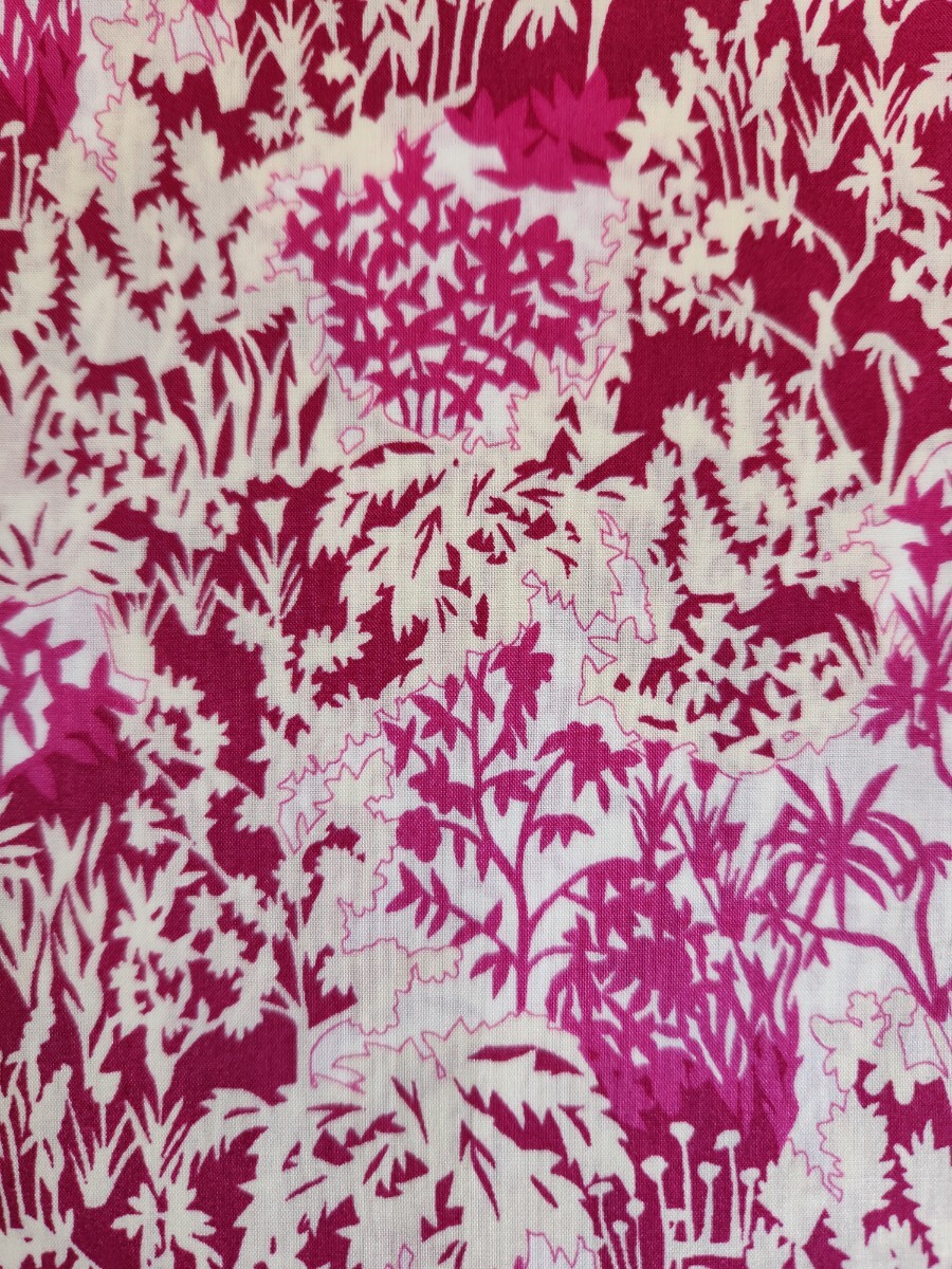 リバティ☆ジャングル・シルエット柄☆幅60×長さ51cm☆タナローン☆Check&Stripe ホビーラホビーレなど ☆ハギレ☆拍卖